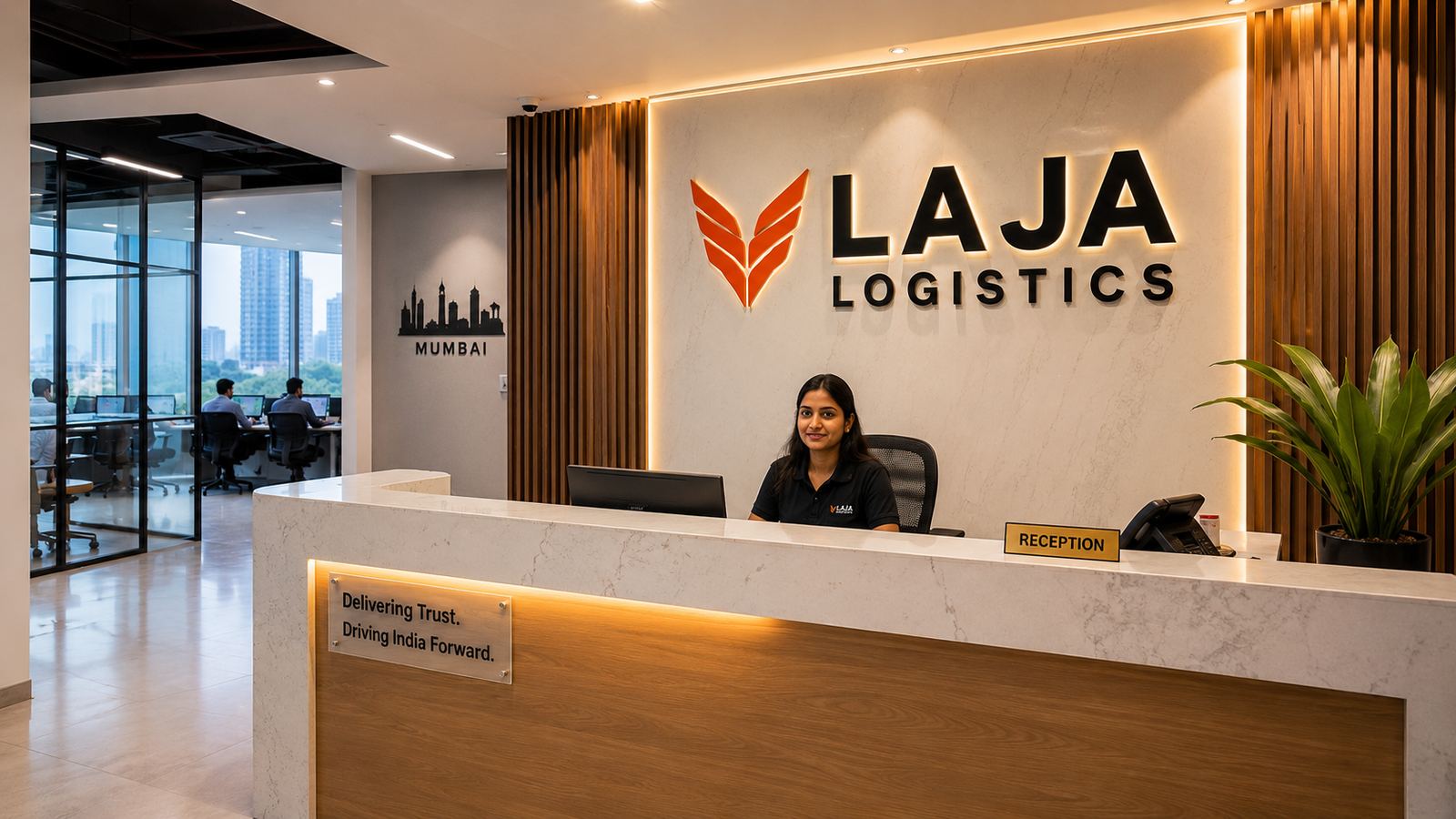 Laja Logistics office reception desk in Mumbai